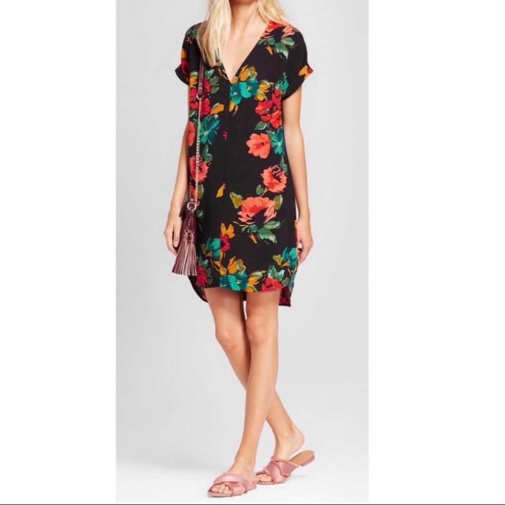 A New Day Floral Print Shift Dress